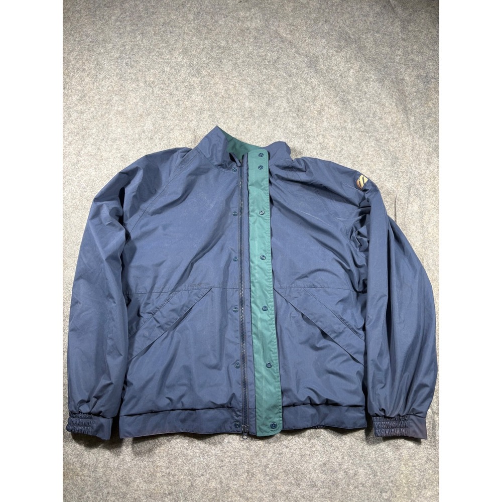 Mizuno Performance Wear Jacket Navy Blue Green XL Windbreaker Athletic